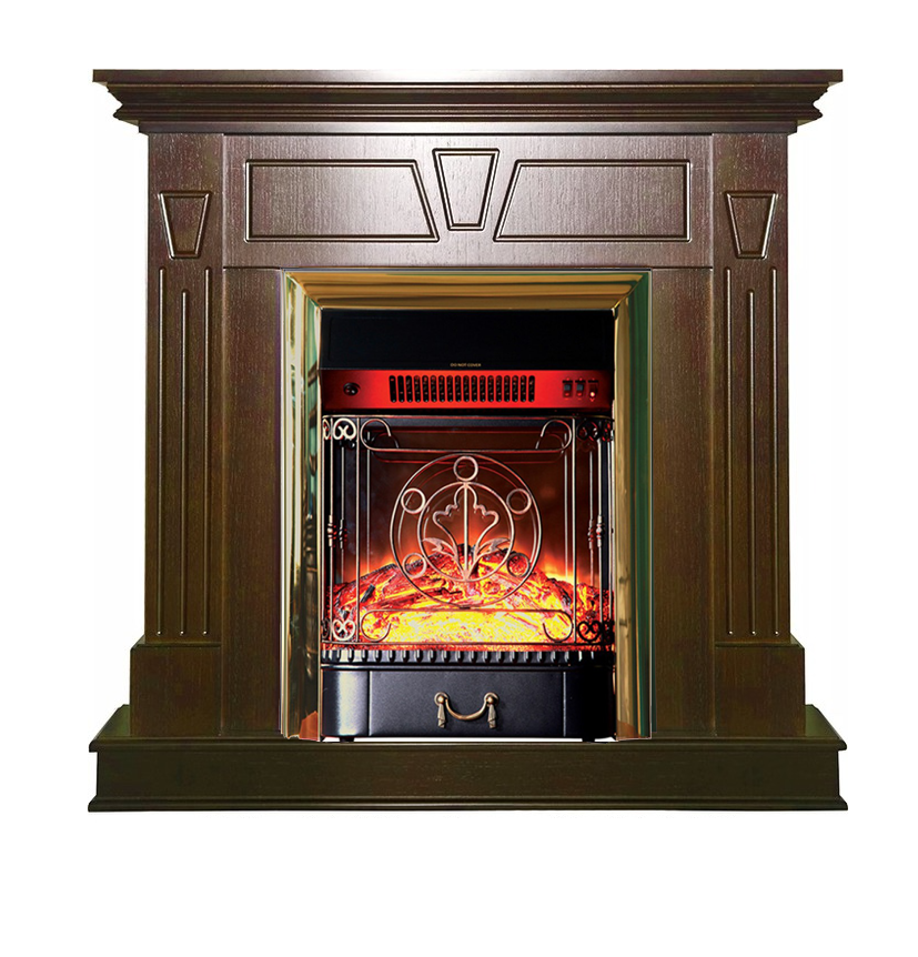 Каминокомплект Interflame Берта с очагом Majestic FX M Brass дуб