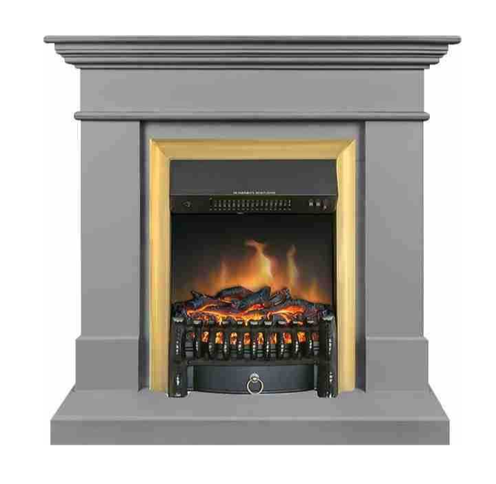 Каминокомплект Royal Flame California STD CRM (Разборный) с очагом Fobos FX Brass санд грей