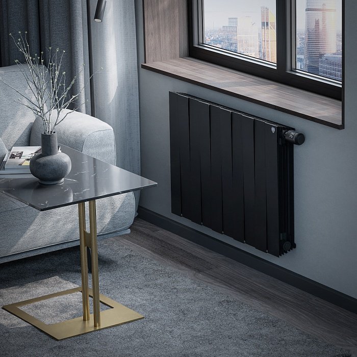 Биметаллический радиатор отопления Royal Thermo PianoForte 500 VDR80 10 секций Noir Sable