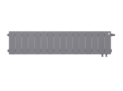 Биметаллический радиатор отопления Royal Thermo PianoForte 200 16 секций Silver Satin VDR